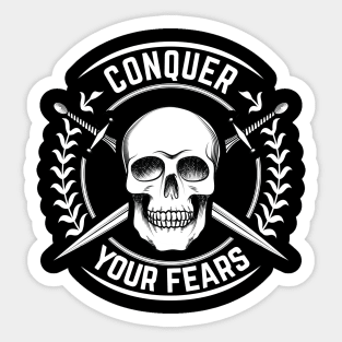 Conquer Your Fears - Self Mastery Stoic Quote Sticker